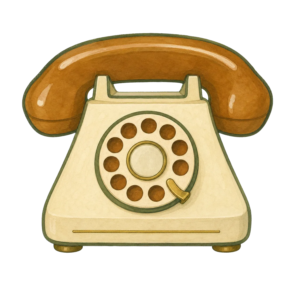 Ilustração de um telefone de disco antigo